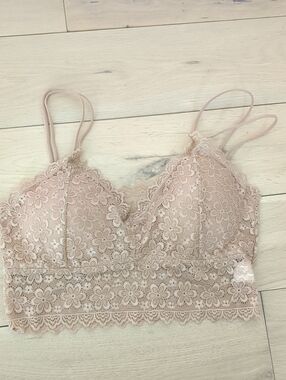 XL Duufin Nude Stretch Lace Bra No Underwire